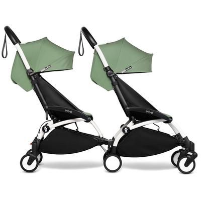 Babyzen YOYO Connect Double Stroller 6+ / 6+ Bundle - White / Peppermint