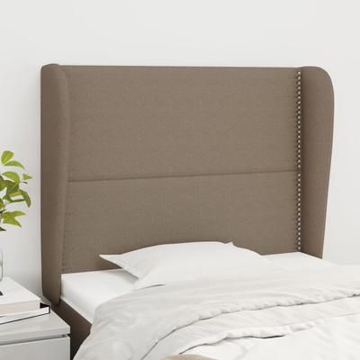 vidaXL Tête de lit avec oreilles Taupe 103x23x118/128 cm Tissu