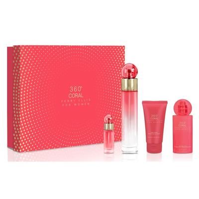 360 Coral 4 Pc Gift Set by Perry Ellis for Women Standard Eau De Parfum for Women