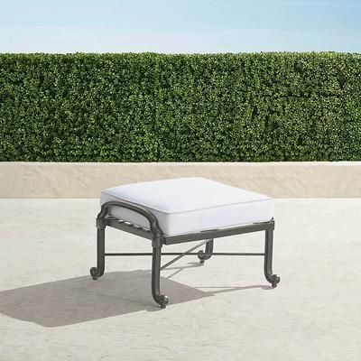 Carlisle Ottoman in Slate Aluminum - Standard, Resort Stripe Glacier - Frontgate