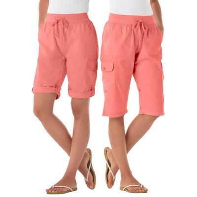 Plus Size Women's Convertible Length Cargo Bermuda/Short by Woman Within in Sweet Coral (Size 36 W)