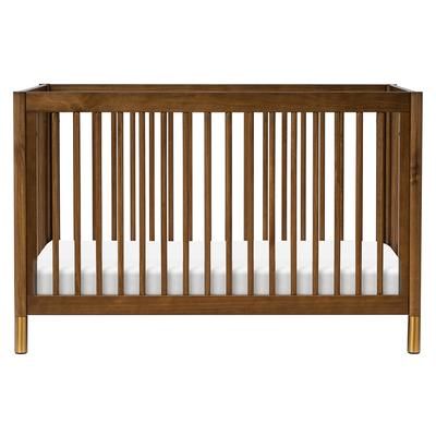 Babyletto Gelato 4-in-1 Convertible Crib w/Toddler Bed Conversion Kit - Natural Walnut & Gold Feet