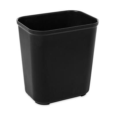 Rubbermaid FG254300BLA 28 qt Rectangle Waste Basket - Plastic, Black, Fiberglass, Pack of 6