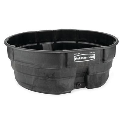 Rubbermaid FG424700 BLA 300 gal Stock Tank - Oval, Structural Foam, Black