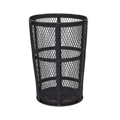 Rubbermaid FGSBR52BK 45 gal Street Basket Outdoor Receptacle - Bottom Drain, Black, 45 Gallon