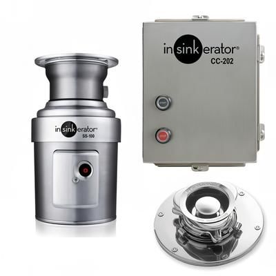 InSinkErator SS-100-5-CC202 115/1 Disposer Package w/ 5 Adaptor & CC202 Panel, 1 HP, 115v, Stainless Steel