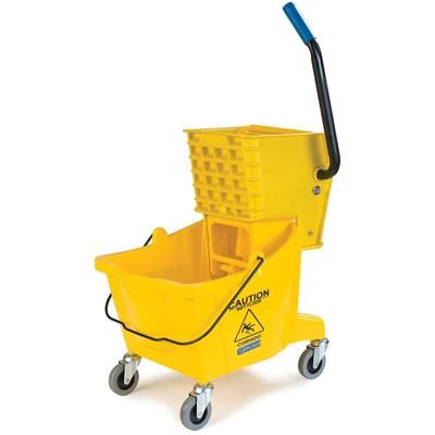Carlisle 3690804 26 qt Mop Bucket Combo - Side Press Wringer, Polyethylene, Yellow