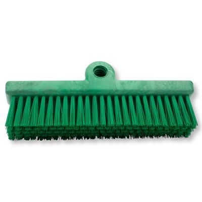 Carlisle 40423EC09 10" Dual Surface Floor Scrub Brush Head - Split Shape, Poly/Plastic, Green