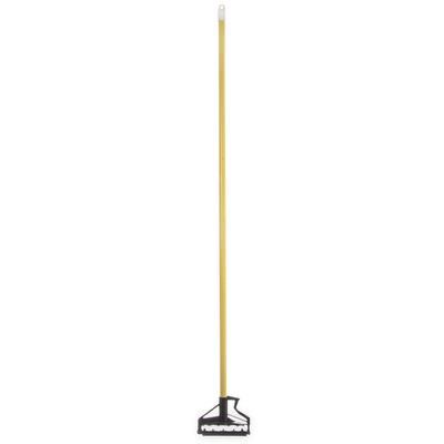Carlisle 4166404 60" Quik-Release Mop Handle w/ Plastic Head, Fiberglass, Yellow