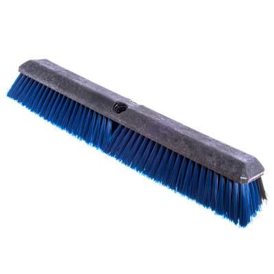 Carlisle 4188100 24" Push Broom Head w/ Short Heavy Front & Fine/Medium Back Bristles, Black
