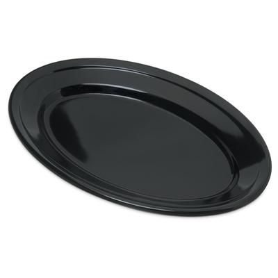 Carlisle 4356303 9 1/4" x 6 1/4" Oval Dallas Ware Platter - Melamine, Black, 24 / CS