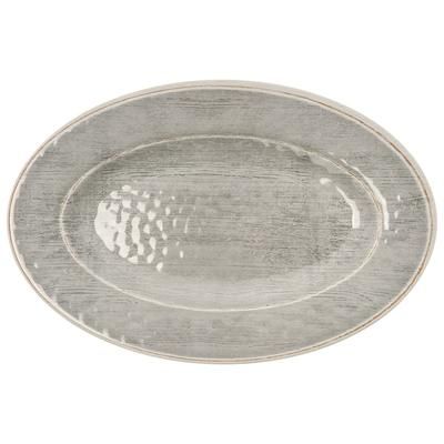 Carlisle 6402018 12" x 8" Oval Grove Platter - Melamine, Smoke Gray, 12/Case