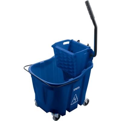 Carlisle 8690414 35 qt Mop Bucket Combo - Side Press Wringer, Blue
