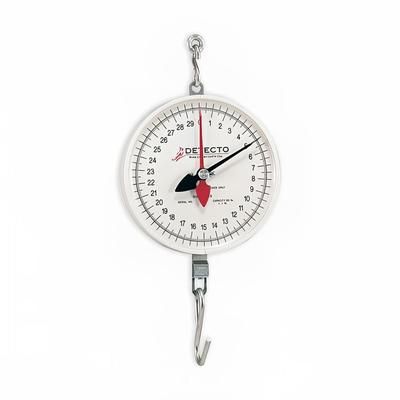 Detecto MCS-40DH Plated S-Hook Hanging Scale w/ 8" Double Dial, 2 Revolution, 40 lb, Black