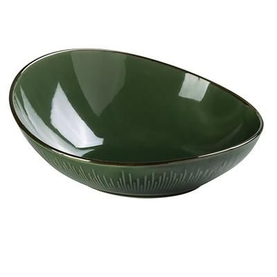 Yanco GG-707 16 oz Round Sheer Bowl - Ceramic, Green Gem