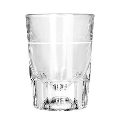 Libbey 5127/S0710 1 1/2 oz Fluted Whiskey Shot Glass with 3/4 oz Cap Line, Clear