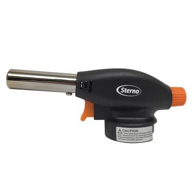 Sterno 50218 Professional Butane Culinary Torch - Piezo Ignition, Adjustable Flame, Black