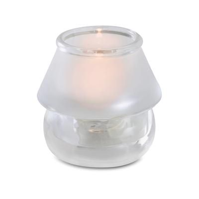 Sterno 80130 Chatterly Candle Lamp - 3 1/4"D x 3 1/2"H, Glass, Frost/Clear, Case of 6