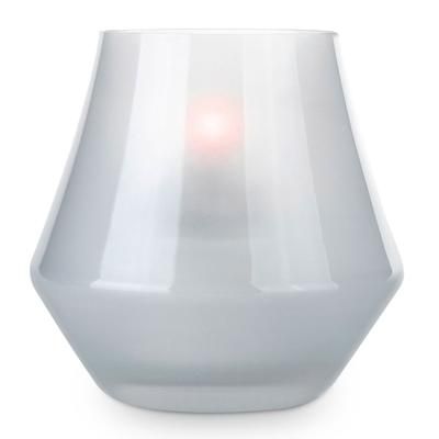 Sterno 80549 Cymbal Candle Lamp - 4"D x 4"H, Glass, Frost, White