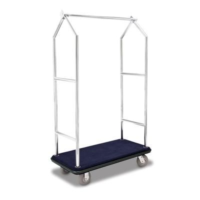 Forbes Industries 2543 Luggage Cart w/ Carpeted Deck - 43 1/2"L x 22"W x 69 1/2"H, Polished Steel, Stainless Steel
