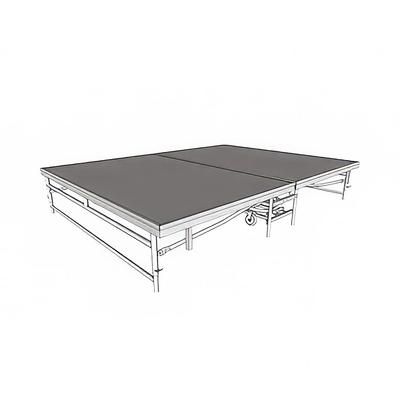 Forbes Industries 4140 Dual Height Stage w/ Carpeted Deck & Black Steel Frame - 4 ft x 8 ft x 16" to 24"H