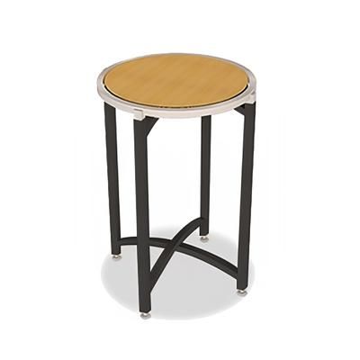 Forbes Industries 7026L-24 24" Round Collapsible Side Table w/ Laminate Top & Black Steel Frame - 24"H