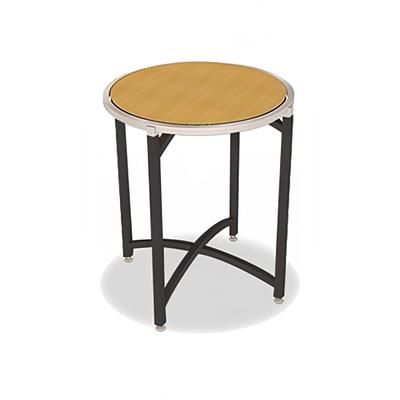 Forbes Industries 7034L-24 30" Round Collapsible Side Table w/ Laminate Top & Black Steel Frame, 24"H