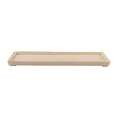 Elite Global Solutions ECO412-PP 12" x 4 1/4" Rectangular Greenovations Tray - Melamine, Papyrus, Beige