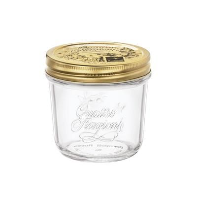 Steelite 4951Q533 6 3/4 oz Quattro Stagioni Straight Jar w/ Metal Lid - Glass, Clear, 1 Dozen