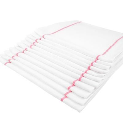 Chef Revival H45S-21 Rectangular Striped Kitchen Towel - 14 1/2" x 25 1/2", Cotton, White/Red, Case of 240