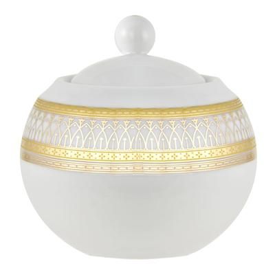 10 Strawberry Street IRIANA-18GLD 11 oz Iriana Sugar Bowl - Porcelain, White/Gold