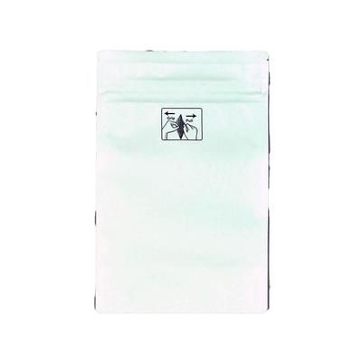 LK Packaging OZ6935W Bottom Gusset Child Resistant Pouch w/ Reclosable Zipper Seal - 5 9/10" x 9", White Matte, 4.8 mil