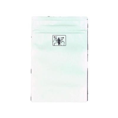 LK Packaging OZ6935W Bottom Gusset Child Resistant Pouch w/ Reclosable Zipper Seal - 5 9/10" x 9", White Matte, 4.8 mil