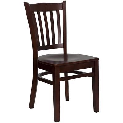 Flash Furniture XU-DGW0008VRT-MAH-GG Restaurant Chair w/ Vertical Slat Back - Beechwood, Mahogany Finish