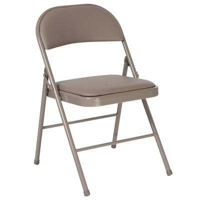 Flash Furniture HA-F003D-GY-GG Folding Chair w/ Gray Vinyl Back & Seat - Steel Frame, Gray, Pack of 2
