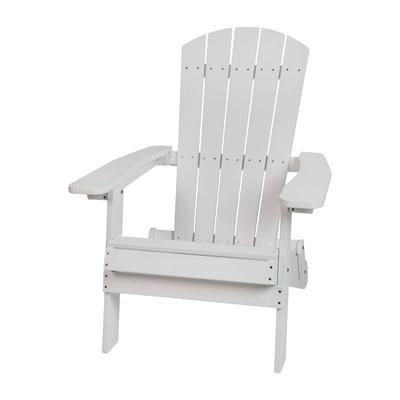 Flash Furniture JJ-C14505-WH-GG Charleston Indoor/Outdoor Folding Adirondack Chair - Resin Wood, White