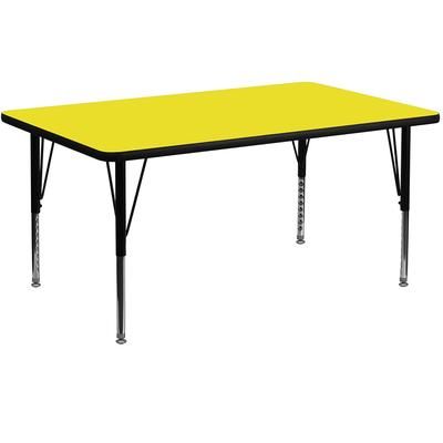 Flash Furniture XU-A3060-REC-YEL-H-P-GG Rectangular Activity Table - 60"L x 30"W, Laminate Top, Yellow