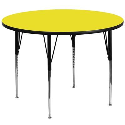 Flash Furniture XU-A48-RND-YEL-H-A-GG 48" Round Activity Table - Laminate Top, Yellow