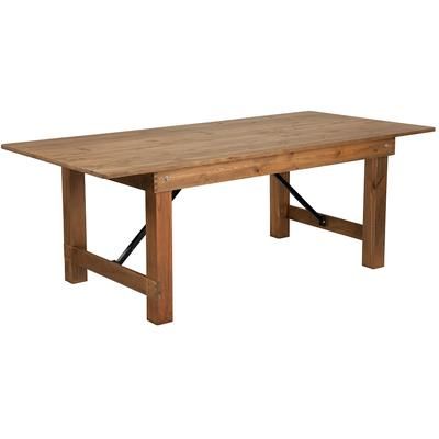 Flash Furniture XA-F-84X40-GG Rectangular Folding Farm Table w/ Antique Rustic Plank Top - 84"W x 40"D x 30"H, Black