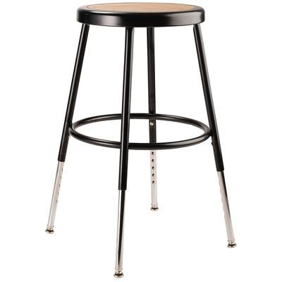 National Public Seating 6218H-10 Round Backless Stool w/ Masonite Board Seat, Black
