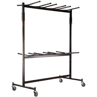 National Public Seating 84/EXT-8 Two Tier Chair Dolly w/ High Back Chair Extension - 84 Chair Capacity, Steel, Dark Brown