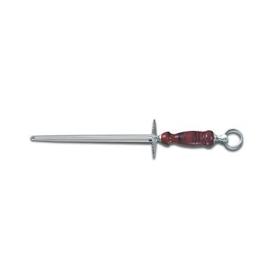 Victorinox 7.8991.22 10" Round Sharpening Steel - Regular Cut, Loose Ring, Dark Wood Handle