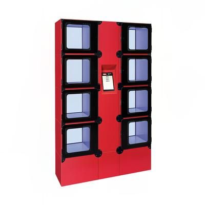 Hatco F2G-24-A 8 Compartment Floor Model Heated Food Locker - 45 3/8"W x 14 1/3"D x 71 1/4"H, 120v, Red