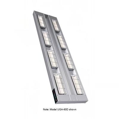 Hatco UGA-54D3 240 54" Standard Watt Ceramic Strip Warmer - Double Tile, Remote Toggle Control, 240v/1ph, Silver