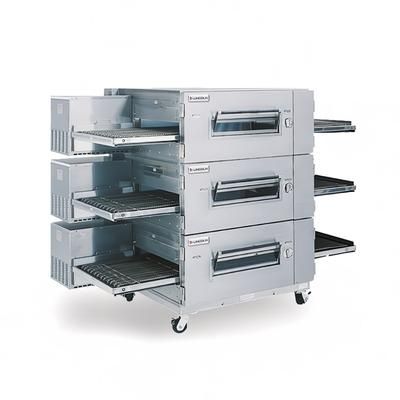 Lincoln 1600-3G NG 73" Gas Low Profile Triple Impinger Conveyor Oven - Natural Gas, 330,000 BTU, Gas Type: NG