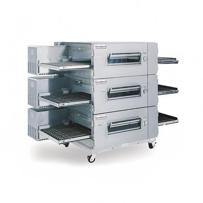 Lincoln 1600-FB3E 73" Electric Low Profile Triple Impinger Conveyor Pizza Oven - 208v/3ph, Stainless Steel