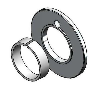 T&S 019369-25 2" Base Ring & Plastic Deck Plate Spacer, Chrome Plated
