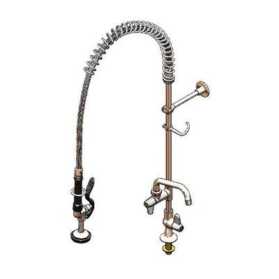 T&S 5PR-1S06 Deck Mount Prerinse Unit, Single Hole w/ 6" Add-On-Faucet