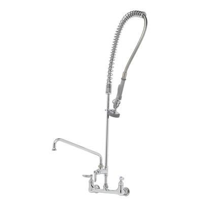 T&S B-0133-ADF12 37 9/16" Wall Mount Pre Rinse Faucet - 1 3/20 GPM, Base with Nozzle, Stainless Steel