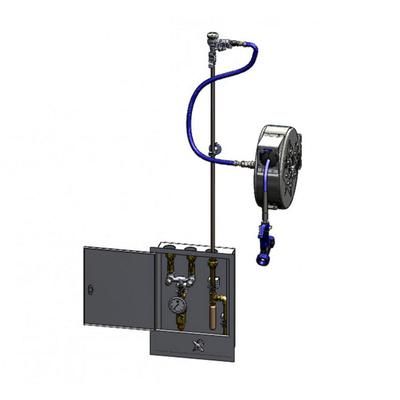 T&S B-2339-02 30 ft Enclosed Hose Reel Assembly w/ Control Cabinet - 1/2" NPT, Silver